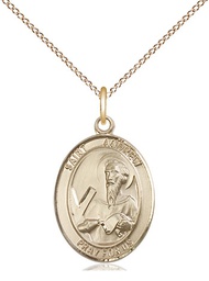 [8000GF/18GF] 14kt Gold Filled Saint Andrew the Apostle Pendant on a 18 inch Gold Filled Light Curb chain