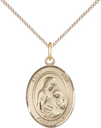 [8002GF/18GF] 14kt Gold Filled Saint Ann Pendant on a 18 inch Gold Filled Light Curb chain