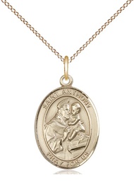 [8004GF/18GF] 14kt Gold Filled Saint Anthony of Padua Pendant on a 18 inch Gold Filled Light Curb chain