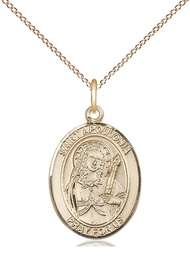 [8005GF/18GF] 14kt Gold Filled Saint Apollonia Pendant on a 18 inch Gold Filled Light Curb chain