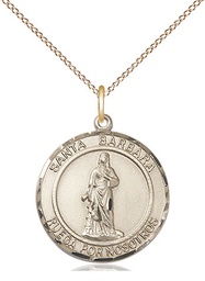 [8006RDSPGF/18GF] 14kt Gold Filled Santa Barbara Pendant on a 18 inch Gold Filled Light Curb chain