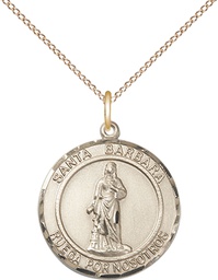 [8006RDSPGF/18GF] 14kt Gold Filled Santa Barbara Pendant on a 18 inch Gold Filled Light Curb chain