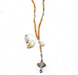 [SB0330] 6mm Olive Wood St. Benedict Cord Rosary