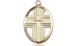 [0877KT] 14kt Gold Cross Medal