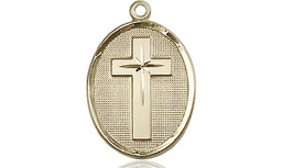 [0883KT] 14kt Gold Cross Medal