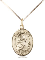 [8023GF/18GF] 14kt Gold Filled Saint Dorothy Pendant on a 18 inch Gold Filled Light Curb chain