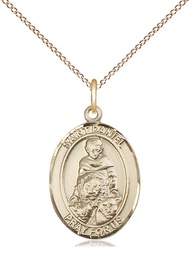 [8024GF/18GF] 14kt Gold Filled Saint Daniel Pendant on a 18 inch Gold Filled Light Curb chain