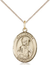 [8025GF/18GF] 14kt Gold Filled Saint Dennis Pendant on a 18 inch Gold Filled Light Curb chain