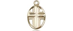 [0977KT] 14kt Gold Cross Medal