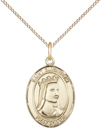 [8033GF/18GF] 14kt Gold Filled Saint Elizabeth of Hungary Pendant on a 18 inch Gold Filled Light Curb chain