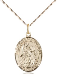 [8039GF/18GF] 14kt Gold Filled Saint Gabriel the Archangel Pendant on a 18 inch Gold Filled Light Curb chain