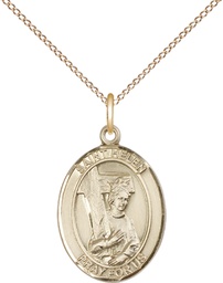 [8043GF/18GF] 14kt Gold Filled Saint Helen Pendant on a 18 inch Gold Filled Light Curb chain