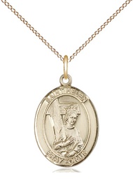 [8043GF/18GF] 14kt Gold Filled Saint Helen Pendant on a 18 inch Gold Filled Light Curb chain