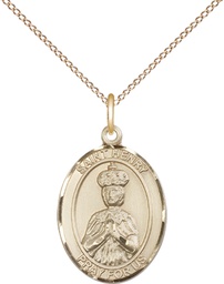 [8046GF/18GF] 14kt Gold Filled Saint Henry II Pendant on a 18 inch Gold Filled Light Curb chain