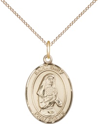 [8047GF/18GF] 14kt Gold Filled Saint Emily de Vialar Pendant on a 18 inch Gold Filled Light Curb chain