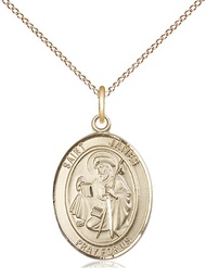 [8050GF/18GF] 14kt Gold Filled Saint James the Greater Pendant on a 18 inch Gold Filled Light Curb chain