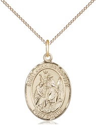 [8054GF/18GF] 14kt Gold Filled Saint John the Baptist Pendant on a 18 inch Gold Filled Light Curb chain