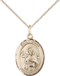 [8056GF/18GF] 14kt Gold Filled Saint John the Apostle Pendant on a 18 inch Gold Filled Light Curb chain
