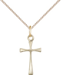 [1872GF/18GF] 14kt Gold Filled Maltese Cross Pendant on a 18 inch Gold Filled Light Curb chain