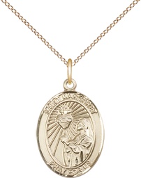 [8072GF/18GF] 14kt Gold Filled Saint Margaret Mary Alacoque Pendant on a 18 inch Gold Filled Light Curb chain