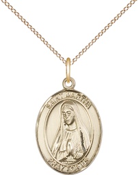 [8075GF/18GF] 14kt Gold Filled Saint Martha Pendant on a 18 inch Gold Filled Light Curb chain