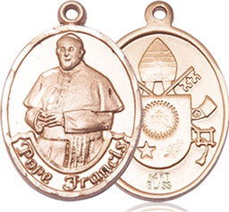 [8451KT] 14kt Gold Pope Francis Medal