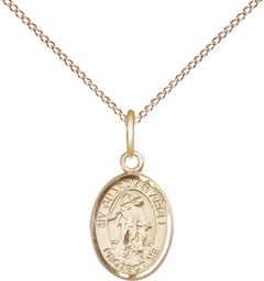 [9118GF/18GF] 14kt Gold Filled Guardian Angel Pendant on a 18 inch Gold Filled Light Curb chain