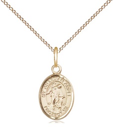 [9118GF/18GF] 14kt Gold Filled Guardian Angel Pendant on a 18 inch Gold Filled Light Curb chain