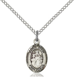 [9133SS/18SS] Sterling Silver Maria Stein Pendant on a 18 inch Sterling Silver Light Curb chain