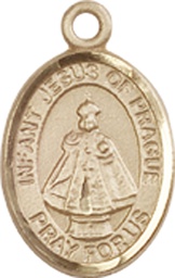 [9207KT] 14kt Gold Infant of Prague Medal