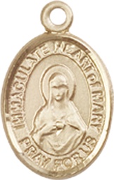 [9337KT] 14kt Gold Immaculate Heart of Mary Medal