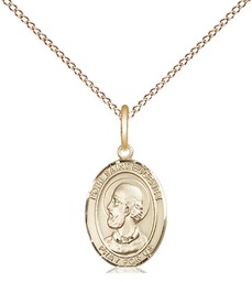 [9352GF/18GF] 14kt Gold Filled Pope St Eugene I Pendant on a 18 inch Gold Filled Light Curb chain