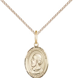 [9352GF/18GF] 14kt Gold Filled Pope St Eugene I Pendant on a 18 inch Gold Filled Light Curb chain