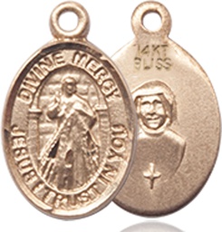 [9366KT] 14kt Gold Divine Mercy Medal