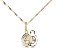 [0205PLGF/18GF] 14kt Gold Filled Miraculous Pendant on a 18 inch Gold Filled Light Curb chain