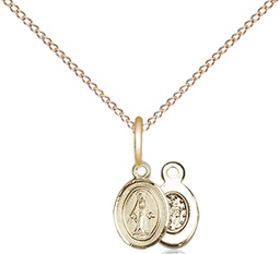 [0205PLGF/18GF] 14kt Gold Filled Miraculous Pendant on a 18 inch Gold Filled Light Curb chain