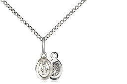 [0205PLSS/18SS] Sterling Silver Miraculous Pendant on a 18 inch Sterling Silver Light Curb chain