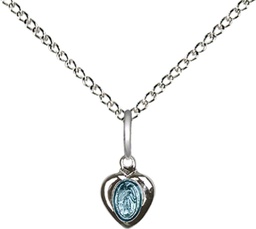 [0217BSS/18SS] Sterling Silver Miraculous Pendant on a 18 inch Sterling Silver Light Curb chain