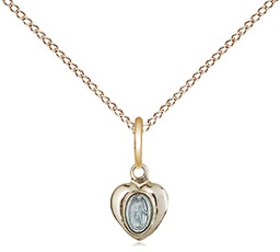 [0217BSSG/18GF] Gold Plate Sterling Silver Miraculous Pendant on a 18 inch Gold Filled Light Curb chain