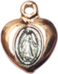 [0217PLKT] 14kt Gold Miraculous Heart Medal