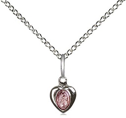 [0217PSS/18SS] Sterling Silver Miraculous Pendant on a 18 inch Sterling Silver Light Curb chain