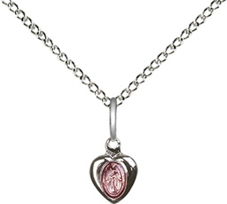 [0217PSS/18SS] Sterling Silver Miraculous Pendant on a 18 inch Sterling Silver Light Curb chain