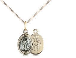 [0700BSSG/18GF] Gold Plate Sterling Silver Miraculous Pendant on a 18 inch Gold Filled Light Curb chain