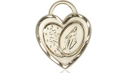 [3212KT] 14kt Gold Miraculous Heart Medal