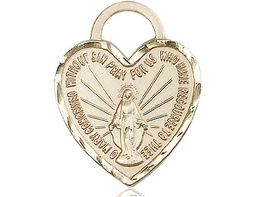 [3301KT] 14kt Gold Miraculous Heart Medal