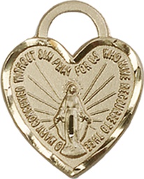 [3401KT] 14kt Gold Miraculous Heart Medal