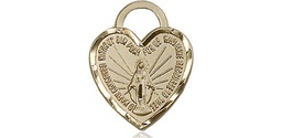 [3401KT] 14kt Gold Miraculous Heart Medal