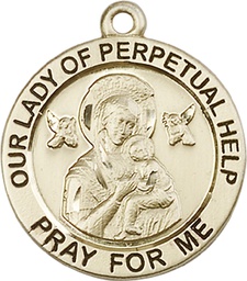 [4077KT] 14kt Gold Our Lady of Perpetual Help Medal