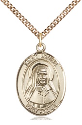 [7064GF/24GF] 14kt Gold Filled Saint Louise de Marillac Pendant on a 24 inch Gold Filled Heavy Curb chain