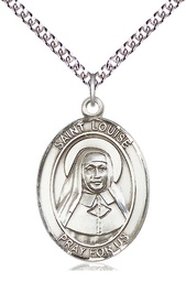 [7064SS/24SS] Sterling Silver Saint Louise de Marillac Pendant on a 24 inch Sterling Silver Heavy Curb chain